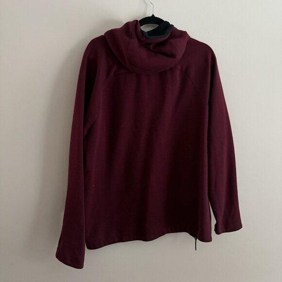 Nike Men Size L Burgundy Side Zip Sportswear Tech Fleece Funnel Neck Hoodie - Picture 13 of 13